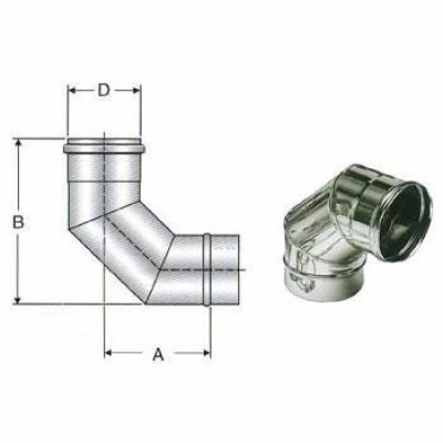 Inox mono parete aisi 316 curva 90 d.150 316l b01bkhhruw