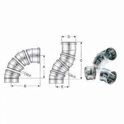 Inox mono parete aisi 316 curva girevole d.150 1