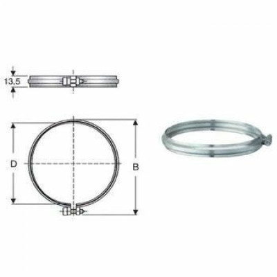 Inox mono parete aisi 316 fascet ta di bloccaggio d.180