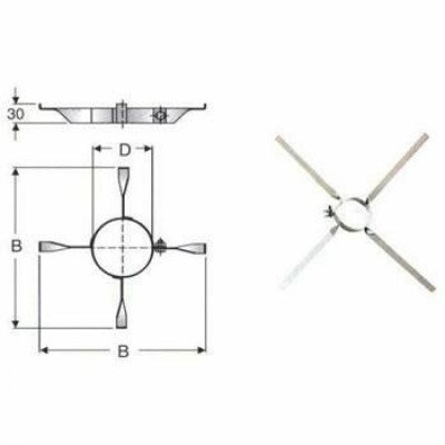 Inox mono parete aisi 316fascetta di centraggio d.200 ino