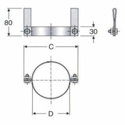 Inox mono parete aisi 316fascetta di discesa d.080