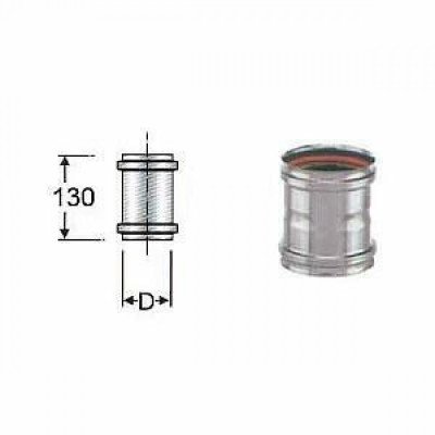 Inox mono parete aisi 316 manico tto doppio f/f d.140