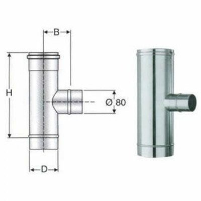 Inox mono parete aisi 316 raccor do a t 90 rid.a 80 d.130 b08wz85
