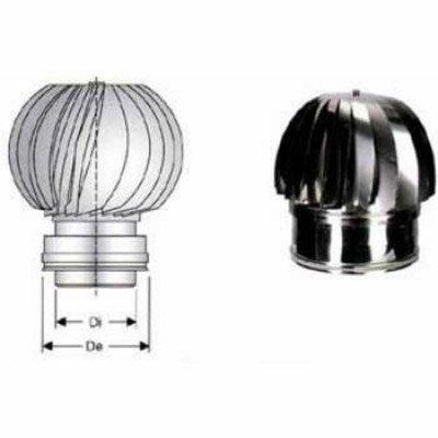 Inox doppia parete aisi 316 cappello eolico d.300/350 b08xb6hw8v