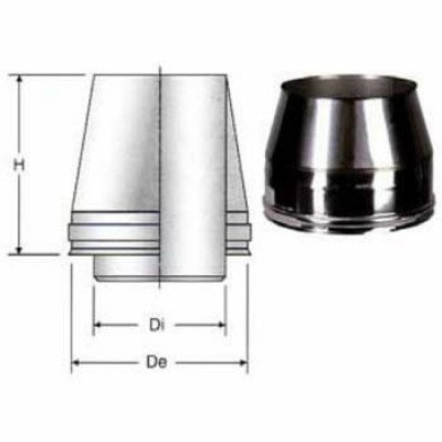 Inox doppia parete aisi 316 cappello tronco cono d.080/130 b08xb