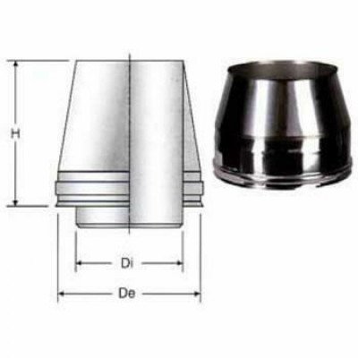 Inox doppia parete aisi 316 cappello tronco cono d.300/350 b09gx