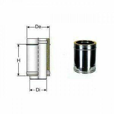 Inox doppia parete aisi 316 tubo l.330 d.180/230