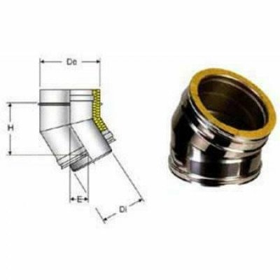 Inox doppia parete aisi 316 curv a 90 d.450 500