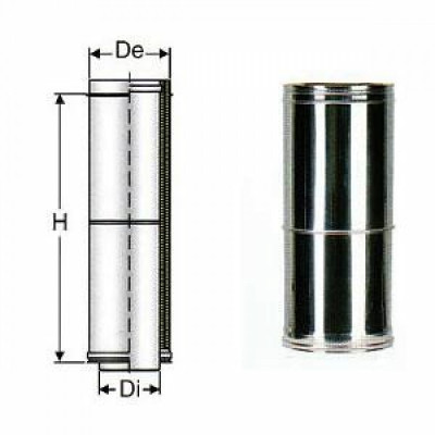 Inox doppia parete elemento tele scopico 180 b08xb2chv9