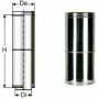 Elemento telescopico l.257-384 d.080/130 inox doppia parete b08x