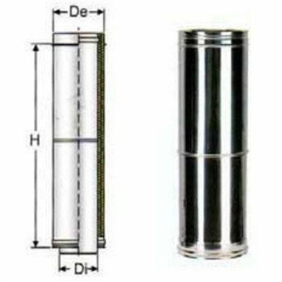 Inox doppia parete elemento tele scopico l.340-550 d.500 b08x9w6n