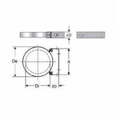 Inox doppia parete aisi 316fascetta murale d.100/150 b08xb82mmz