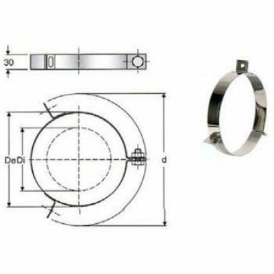 Inox doppia parete aisi 316 fascetta per cavi tir. d.300/350