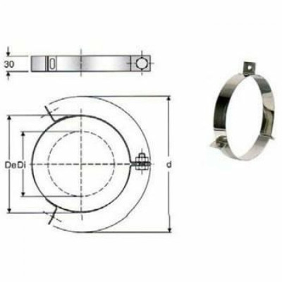 Inox doppia parete aisi 316fascetta per cavi tir. d.400/450