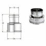 Inox doppia parete aisi 316 giunzione doppia mono d.080/130 b08x
