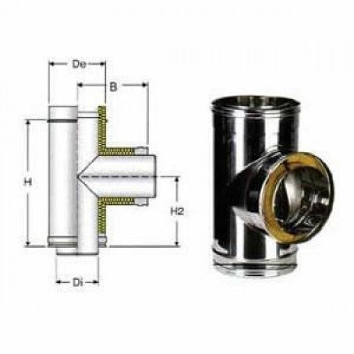 Inox doppia parete aisi 316 raccordo a t 90 d.130/180 b00n976et2