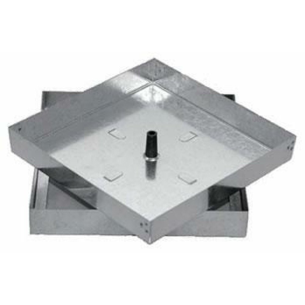 Sigillo con bullone centrale acc iaio zincato sp.10 10 53x53 b07g