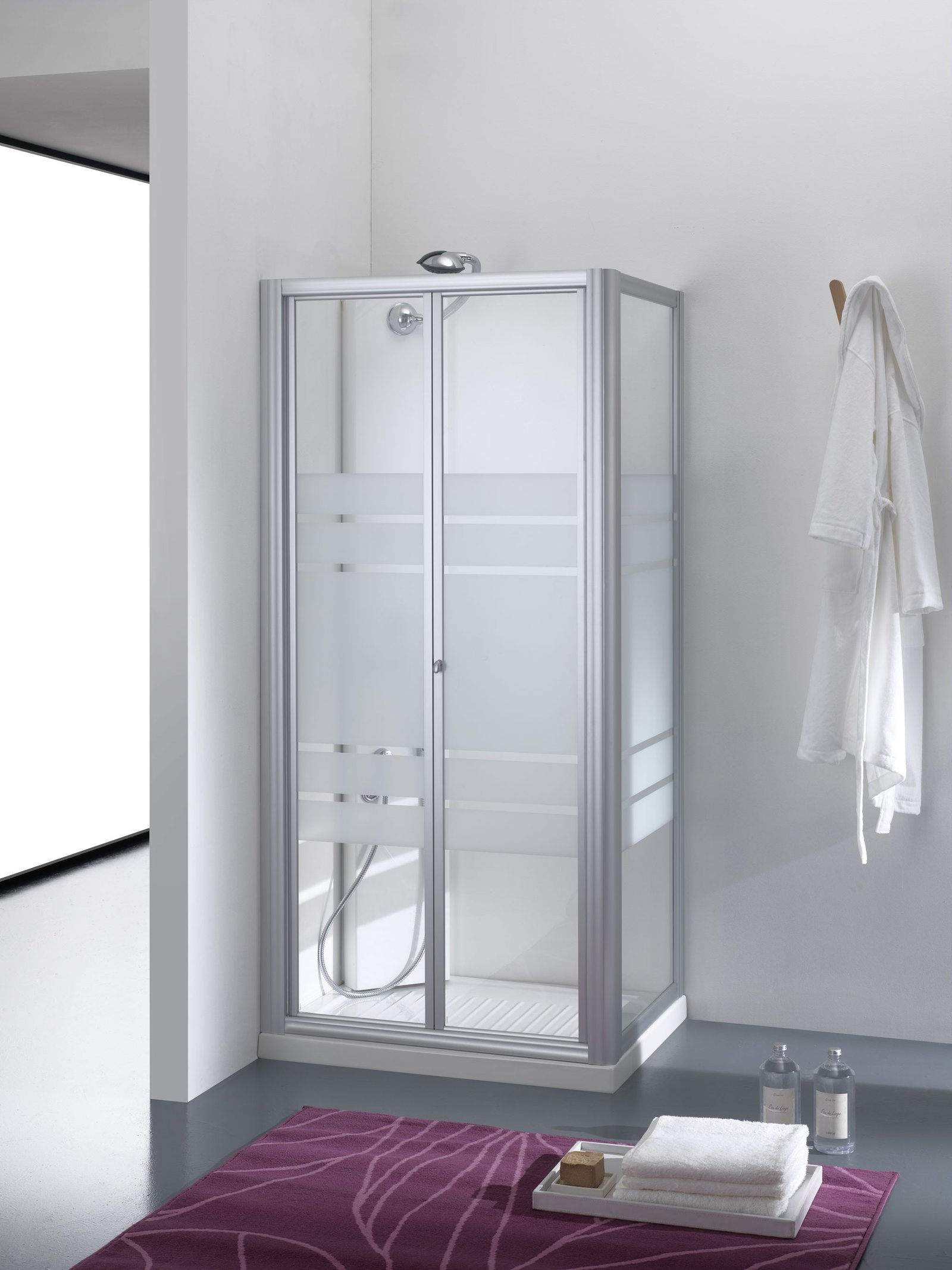 Box doccia boreas 80 porta a sof fietto argento+acrilico