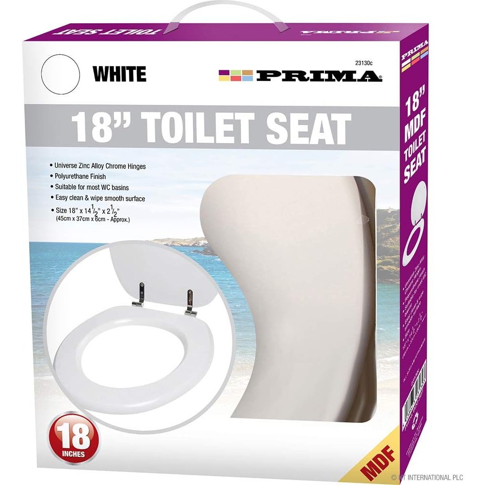 Prima 23130c - sedile wc in mdf, 45 cm, colore: bianco
