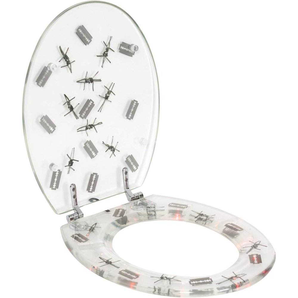 Tectake sedile wc coperchio per wc con illuminazione a 3d led ro