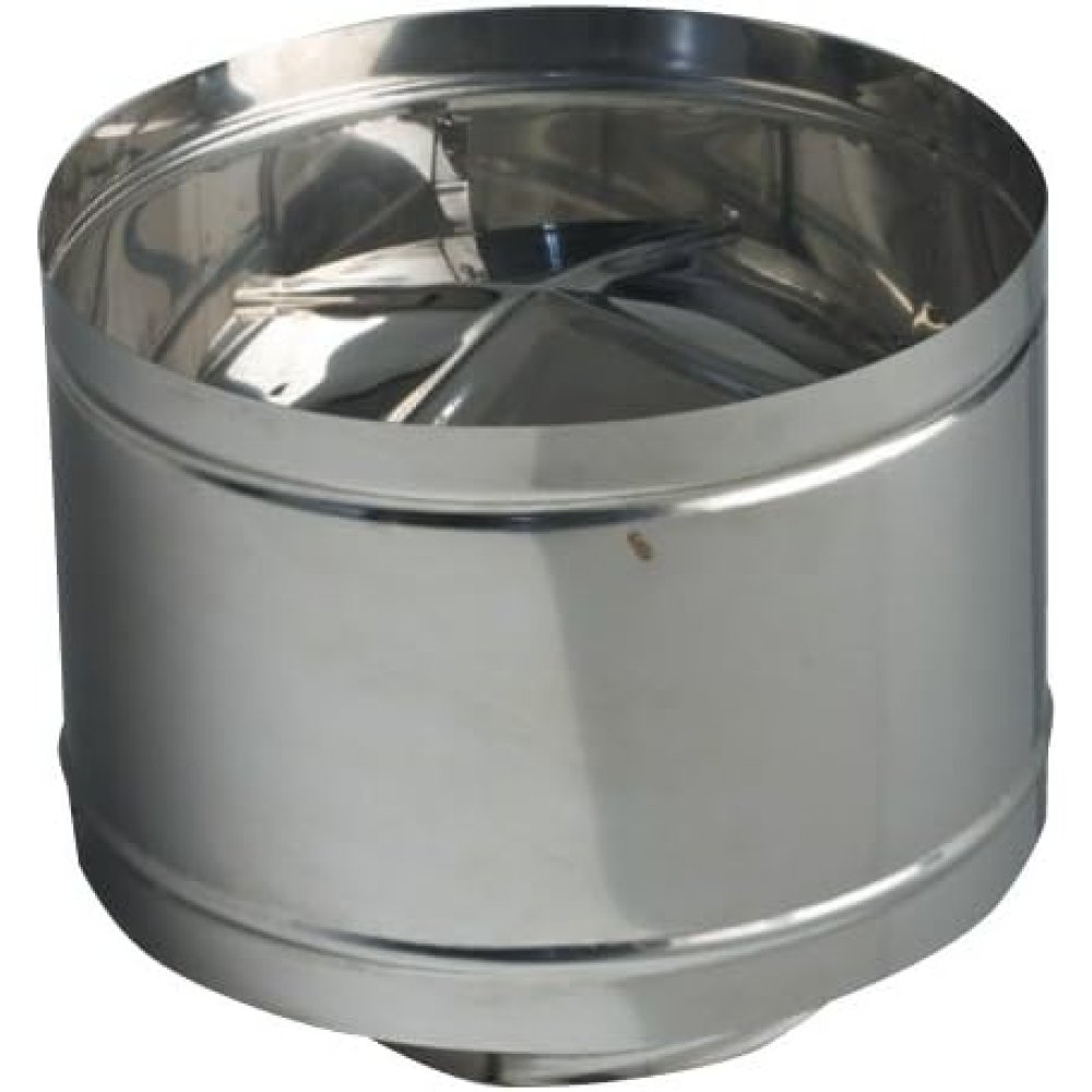 Comignolo fumaiolo a botte 3 pz. antivento d.80 acciaio inox 304