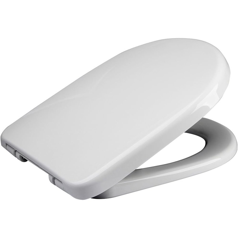 Euroshowers 83600 soft close sedile wc a forma di d, bianco