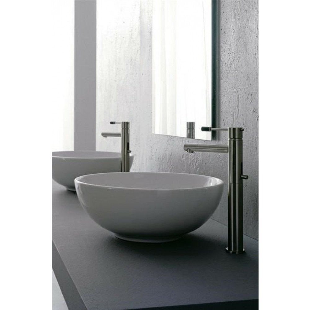 Thin-line sfera lavabo appoggio senza troppopieno d.40 bianco b0
