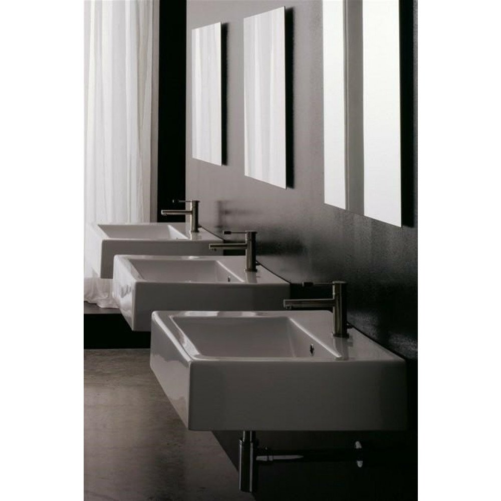 Square sospeso o da appoggio con foro 60x51 bianco b08xb371n3