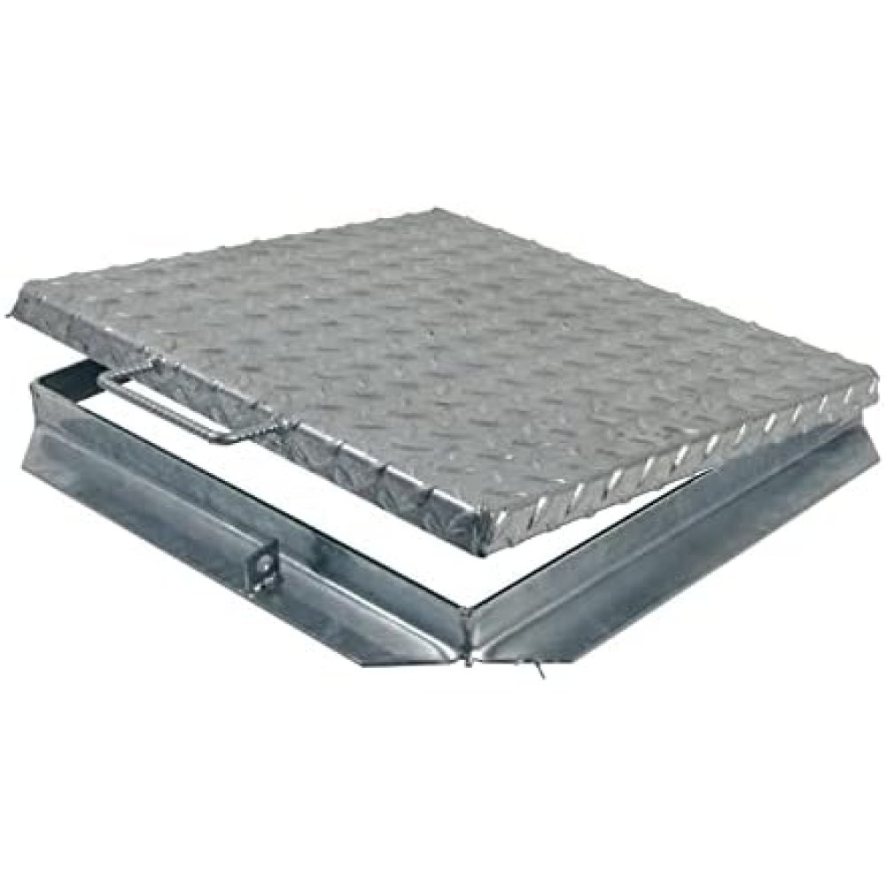 Trou d homme en zinc pour cuve charni re avec support, gris