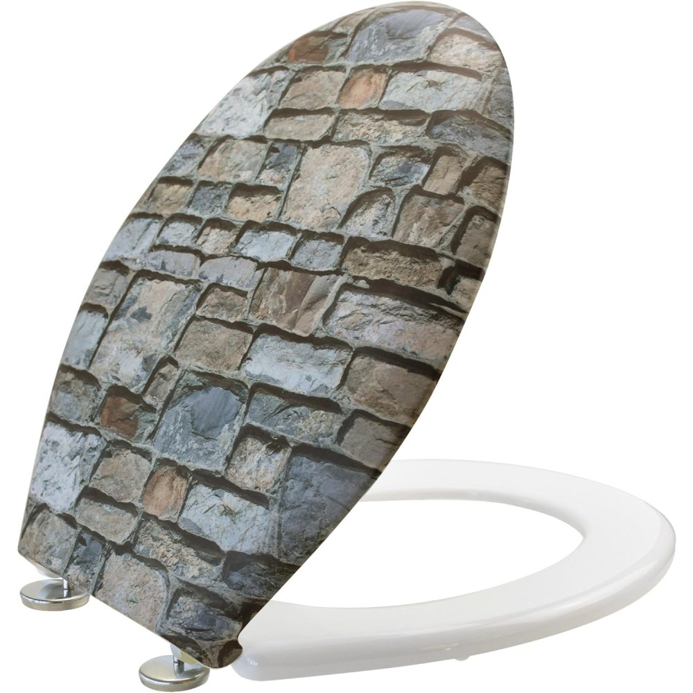 Saniplast wall sedile wc effetto 3d texture, resina termoinduren