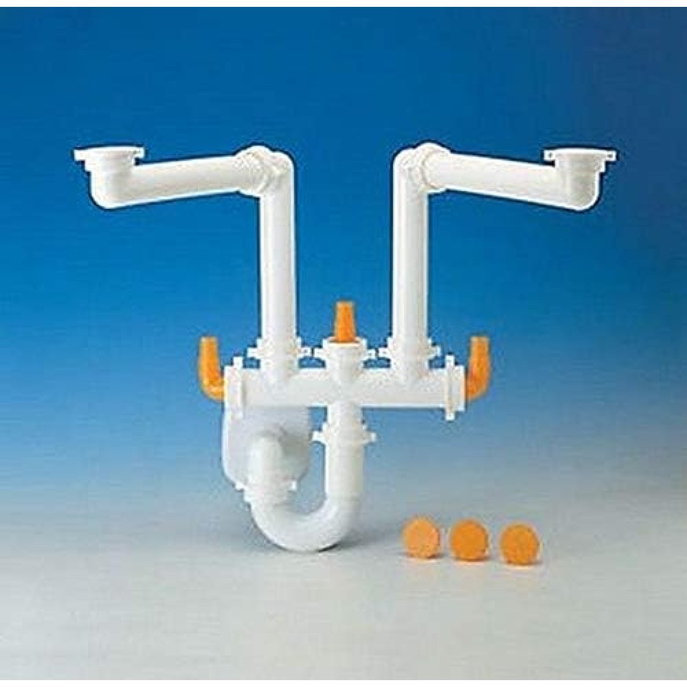 Sifone spazio 2 tubo pp d40 cm 1 2 bianco lira 9.1275.18