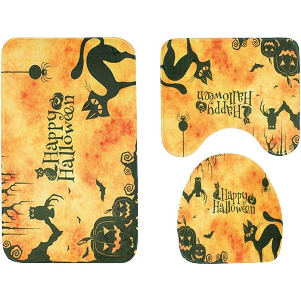 Image of Ounona 3 piece halloween tappeto morbido tappetino da bagno set