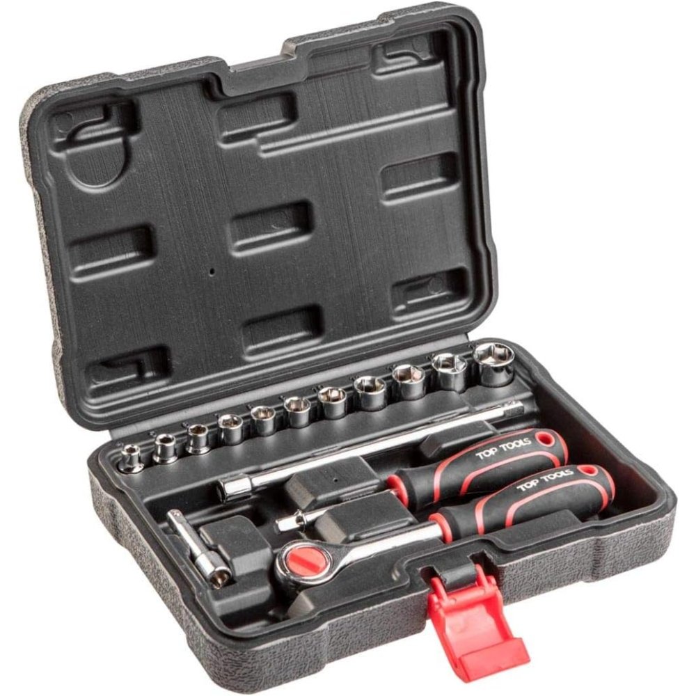 Topex 38d525 set di bussole 1/4 4, 15 pezzi