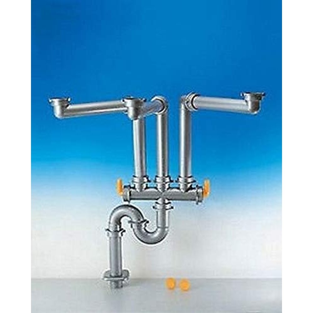 Sifone spazio 3 s 2 d50 tubo pp metallizzato lira 9.6927.11