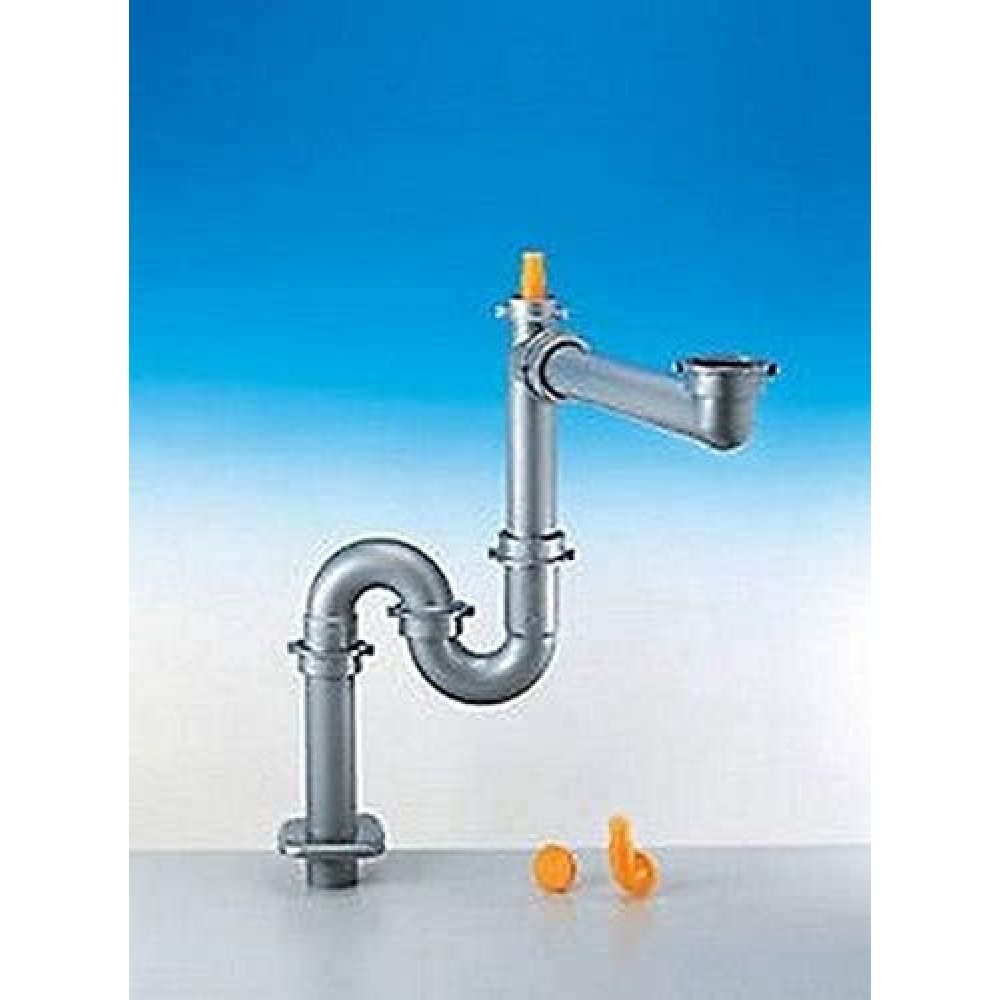 Sifone spazio 1 s 2 d50 tubo pp metallizzato lira 9.6921.11