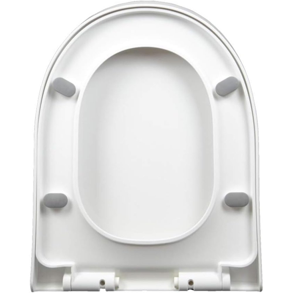Sedile wc, coperchio a forma di u, bianco, chiusura lenta, sganc