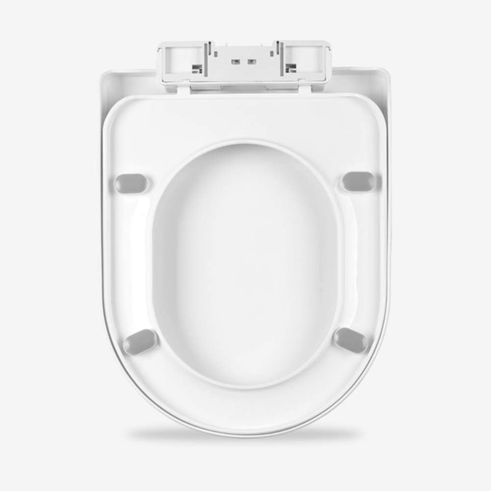Sedile wc,forma a u,plastica resistente,bianco, lento chiudi