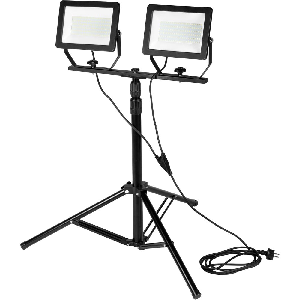 Topex 99-096 faretto doppio 2x10 100w smd led 8500lm su treppiede