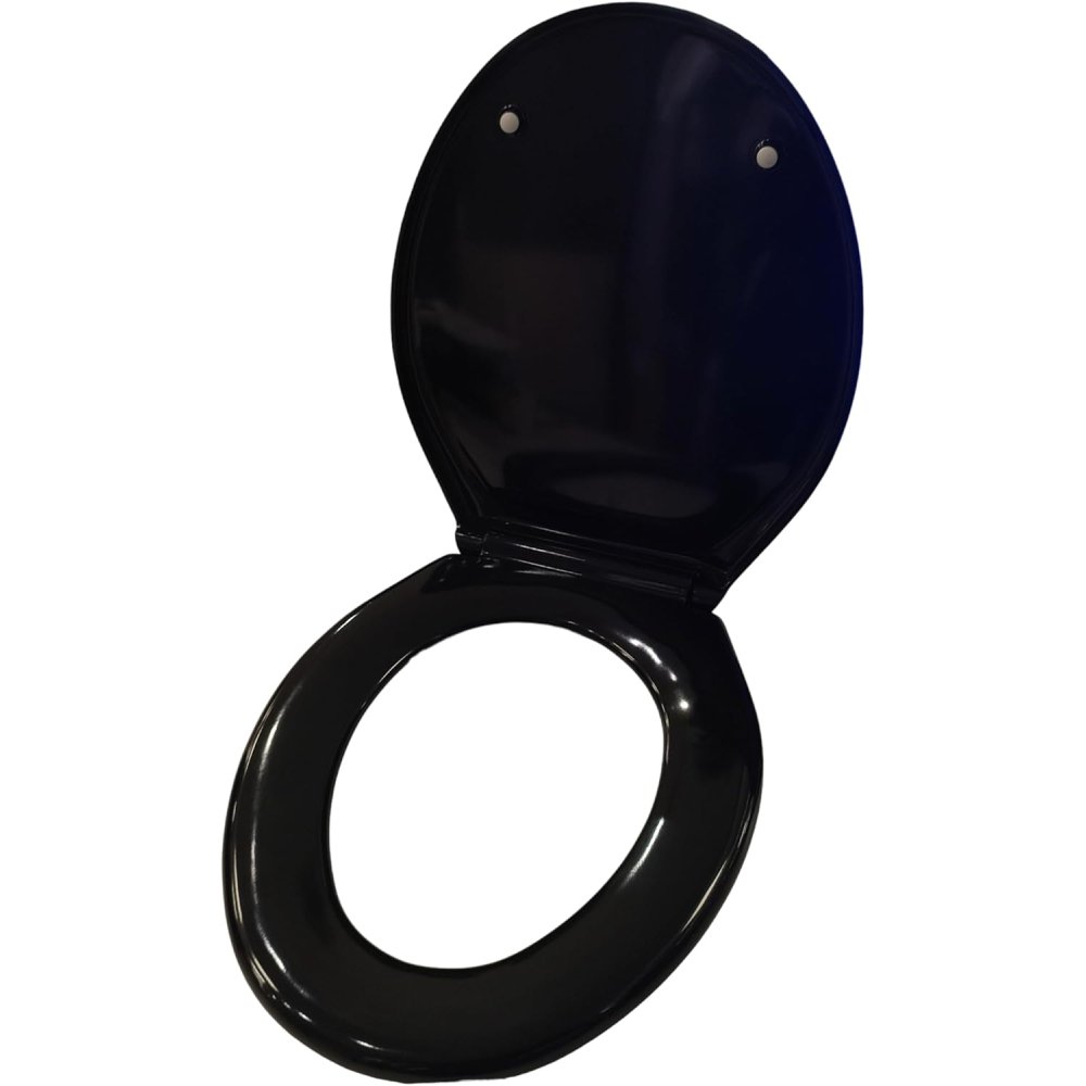 Sedile wc copriwater plastica universale termoindurente nero 46x