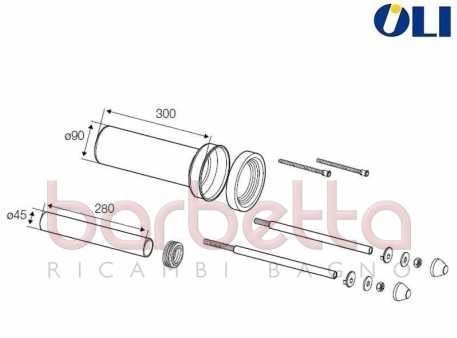 Oli kit manicotti d.90 l.300 copelle bianche ol0011229