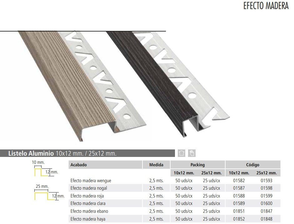 Listello effetto legno 25x12 hay a