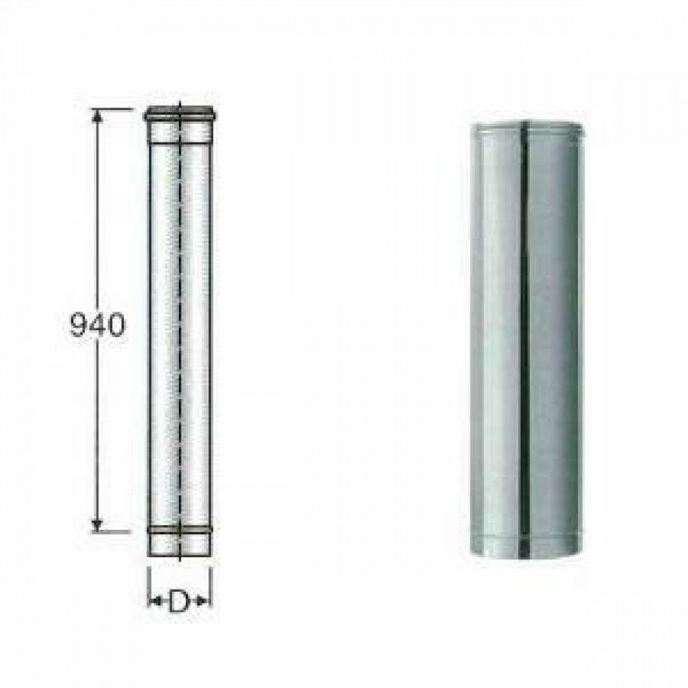 Inox mono parete aisi 316 tubo l .1000 d.200