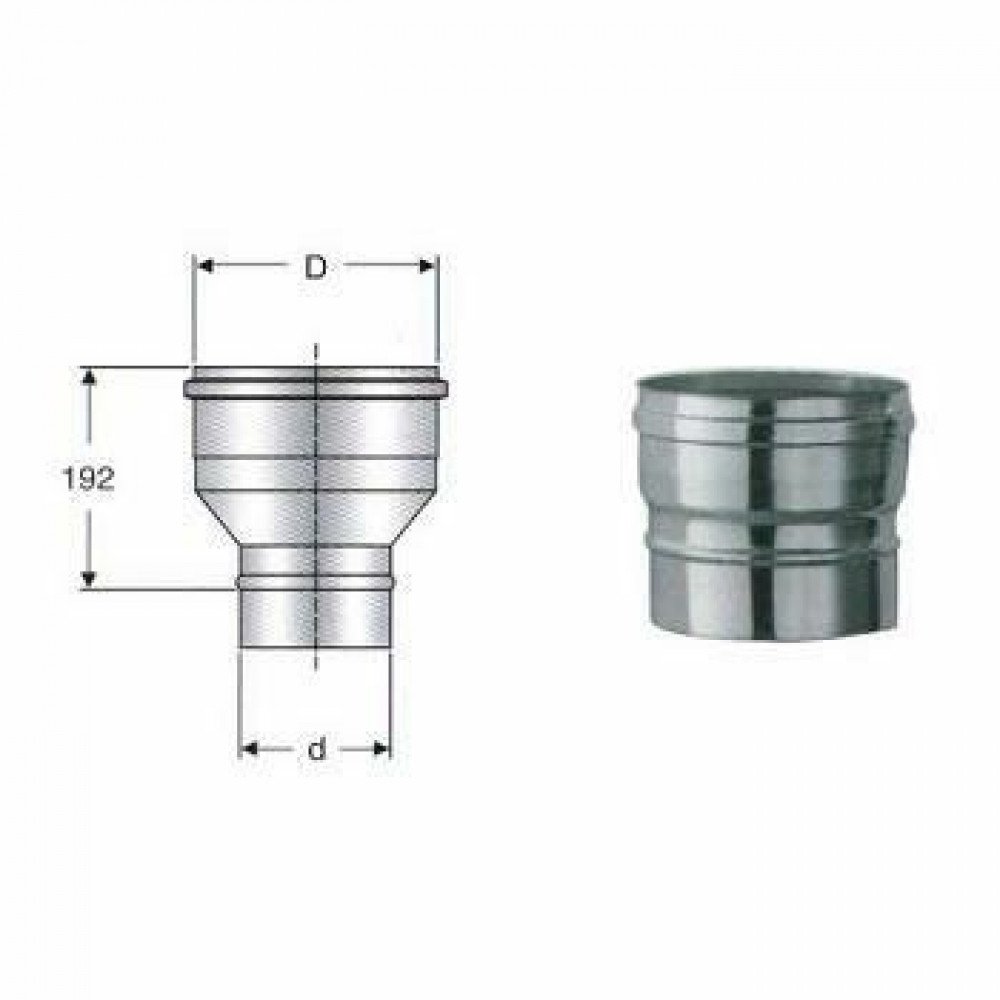 Inox mono parete aisi 316 raccor do d.100m-200f