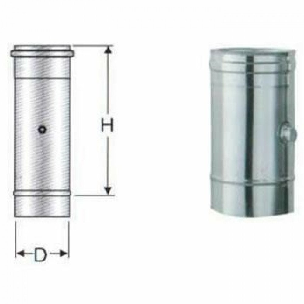 Inox mono parete aisi 316 modulo prelievo fumi d.130 b08x9q9njn
