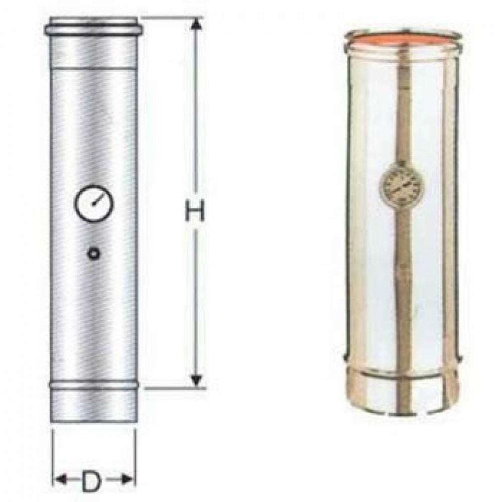Inox mono parete aisi 316 modulo rilevamento fumi d.200 in b08xb