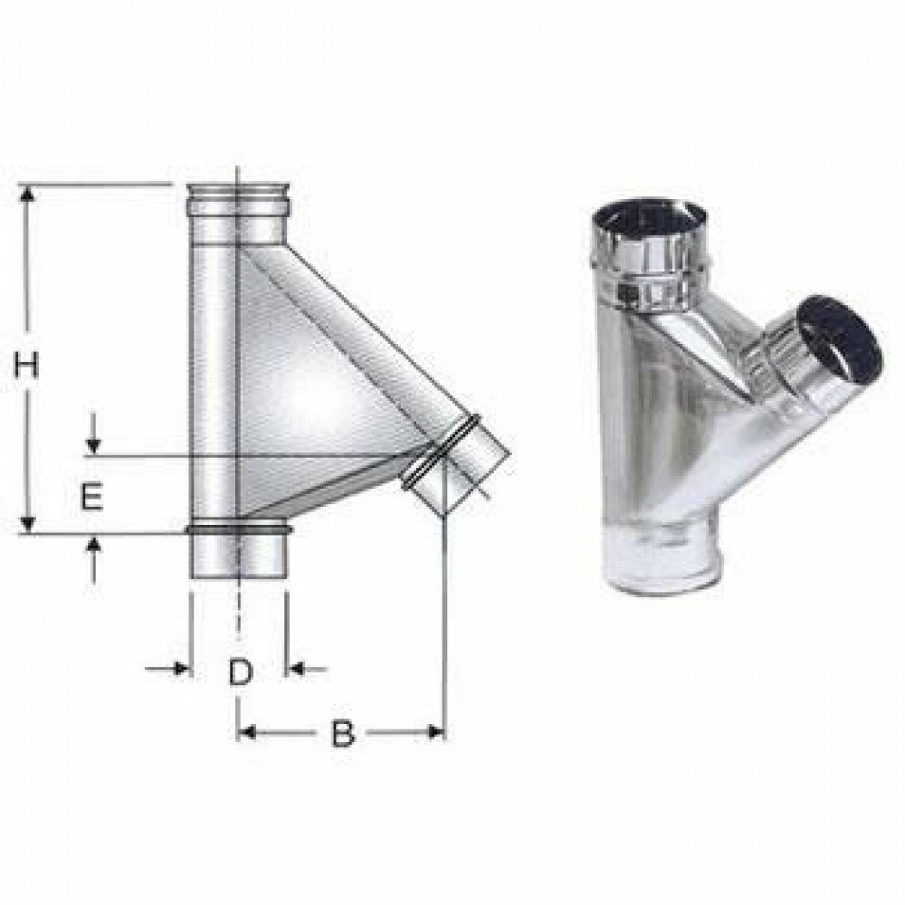 Inox mono parete aisi 316 raccor do a 135 braga d.100 b08x9ggyfz