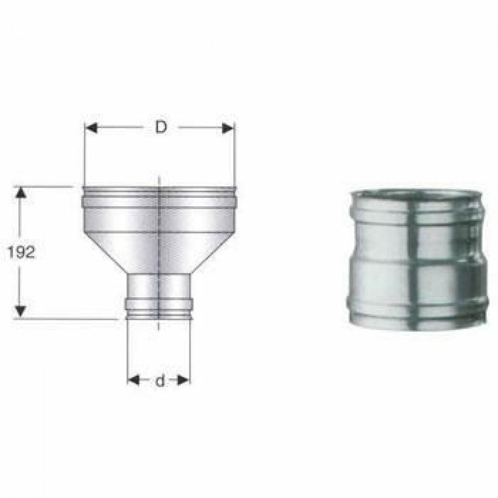 Inox mono parete aisi 316 raccor do caldaia d.100f-220f