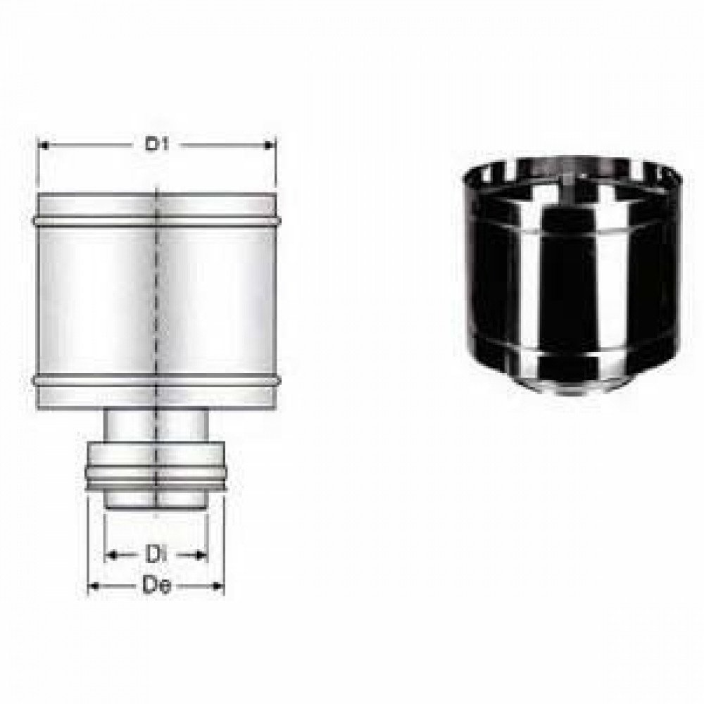 Inox doppia parete aisi 316 capp ello antivento d.200 250