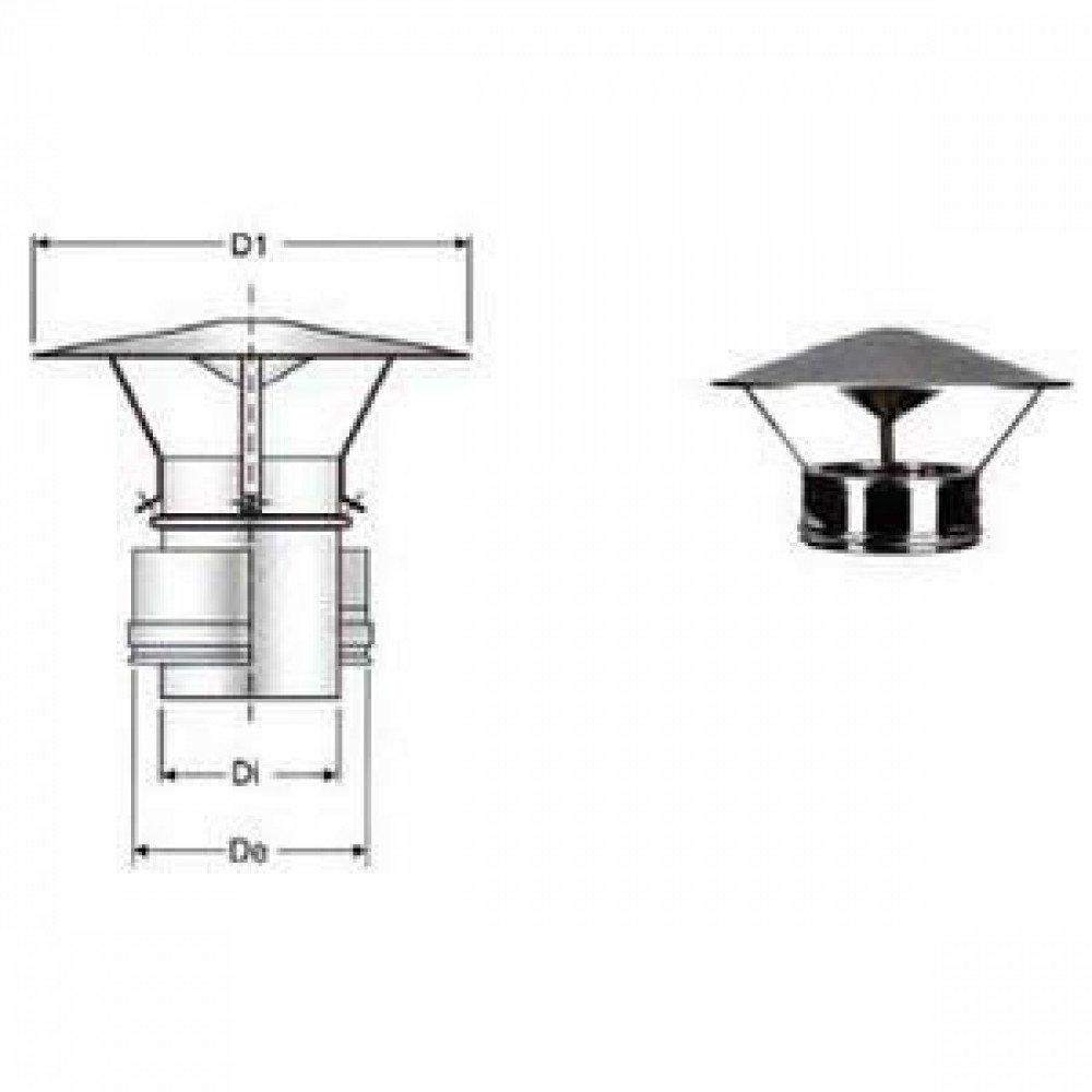 Inox doppia parete aisi 316 capp ello cinese d.200 250