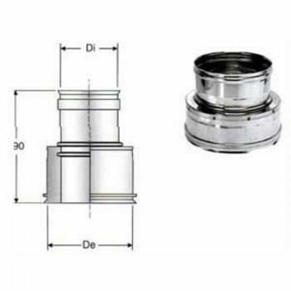 Inox doppia parete aisi 316 giun zione doppia mono d.350 400
